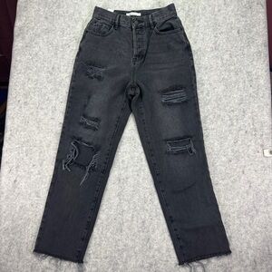 Pacsun Jeans Women’s Size 25 High Rise Straight Black Distressed